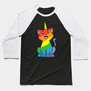 Cat as Unicorn with Color change Baseball T-Shirt